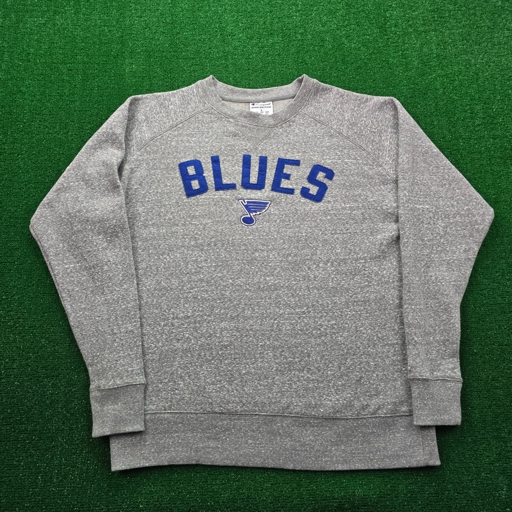 St Louis Blues Champion Sweatshirt Mens Large Gray Pullover Long Sleeve NHL